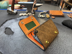 Trifold Leather Chain Wallet - Elephant - Anvil Customs