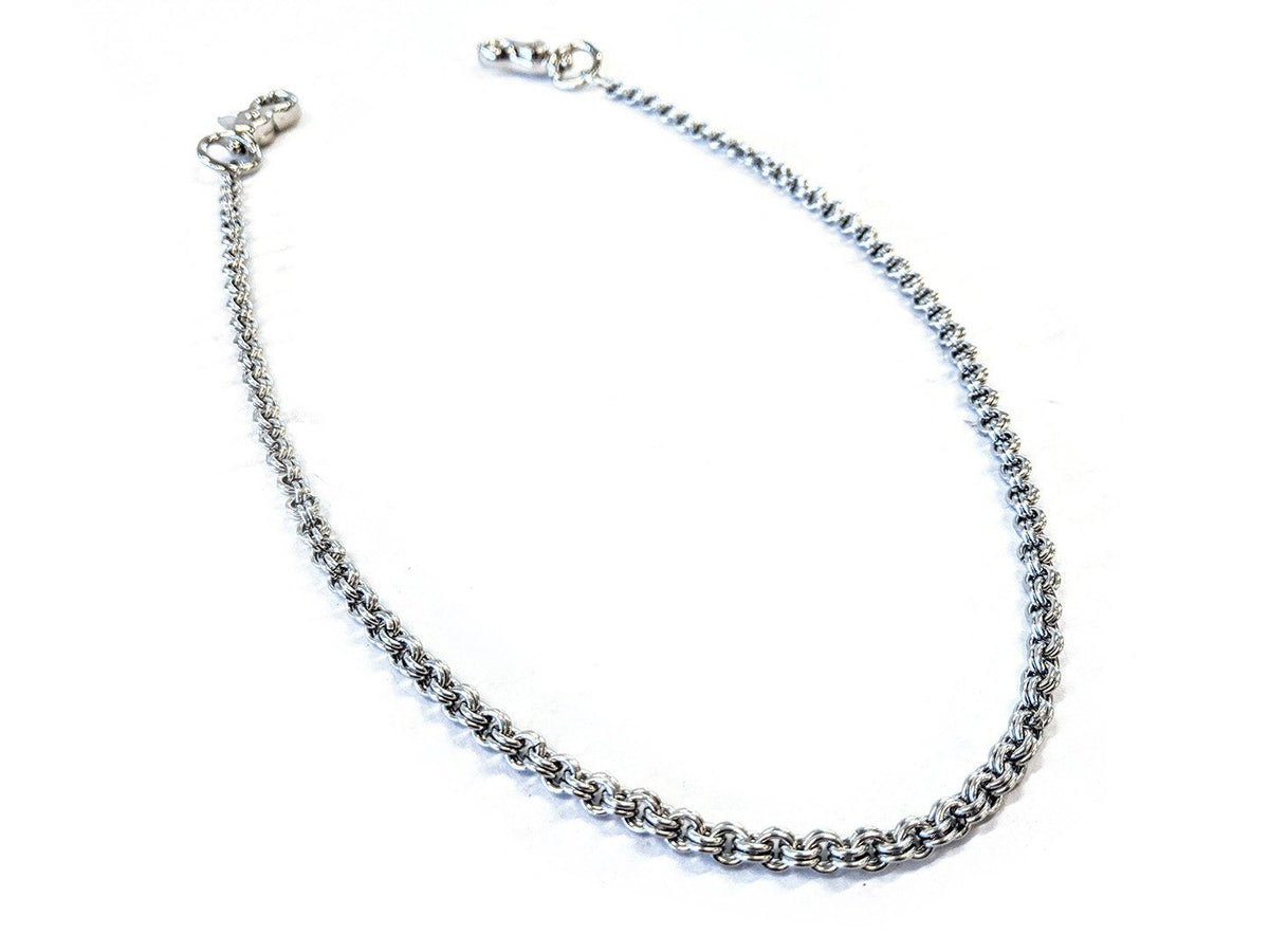 21 Inch Anvil Wallet Chain - Slim 2 In 2 with White Belt Charm - Anvil Customs
