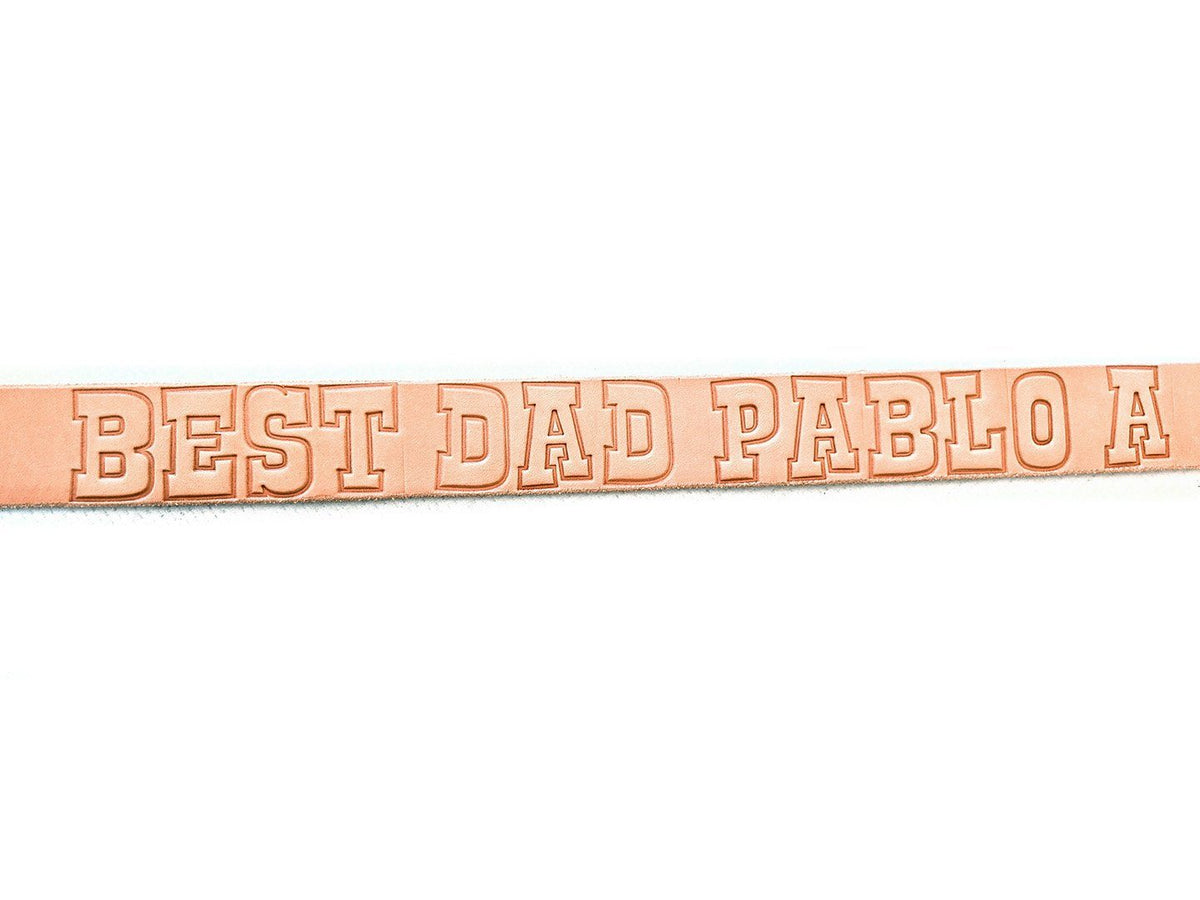Build Your Own Leather Belt - Personalized Text - Anvil Customs