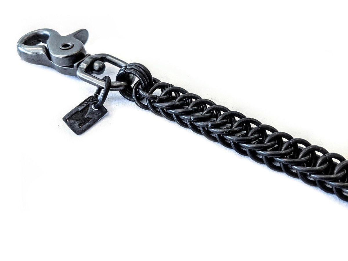 Chainmaille Wallet Chain Clasp - Black Brass - Anvil Customs