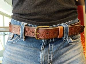 Custom Leather Belt - We The People - Anvil Customs