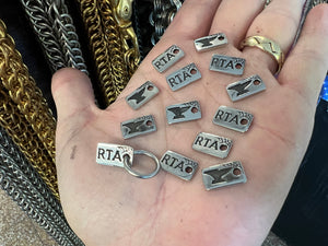 Silver Anvil Wallet Chain RTA Tag w/ring - Anvil Customs
