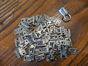 Silver Anvil Wallet Chain RTA Tag w/ring - Anvil Customs