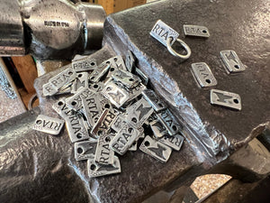 Silver Anvil Wallet Chain RTA Tag w/ring - Anvil Customs