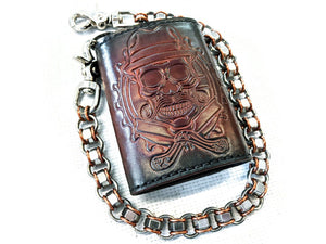 Trifold Leather Chain Wallet - Anvil Customs